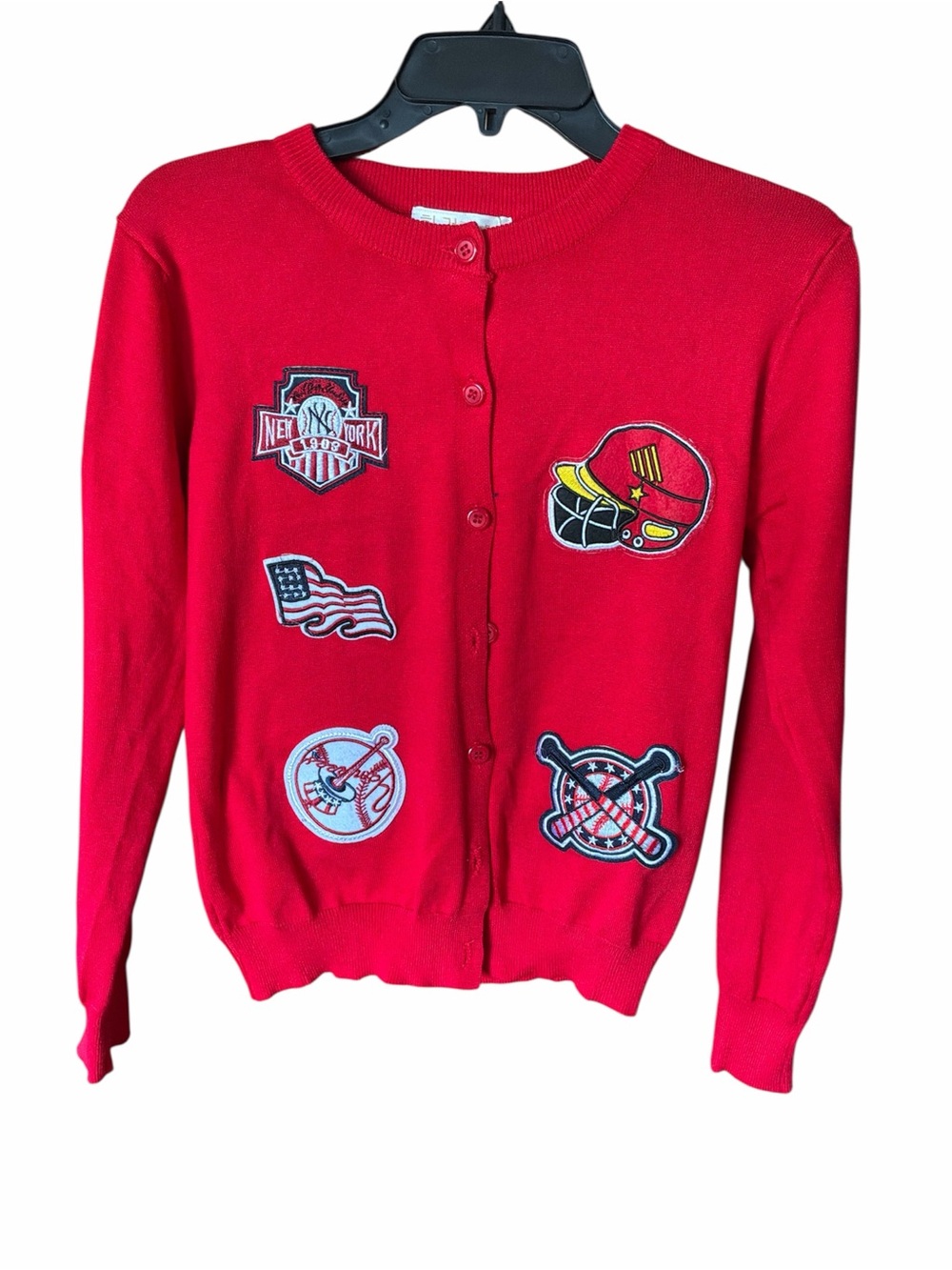 Women's NWT Baseball NY Yankee Themed Sz Sm-med Long Sleeve Cardigan...